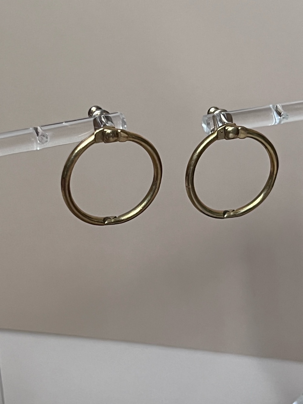 SANKTOLEONO ‘Lois’ Brass Hoop Earrings - Minimal Circle Hoops